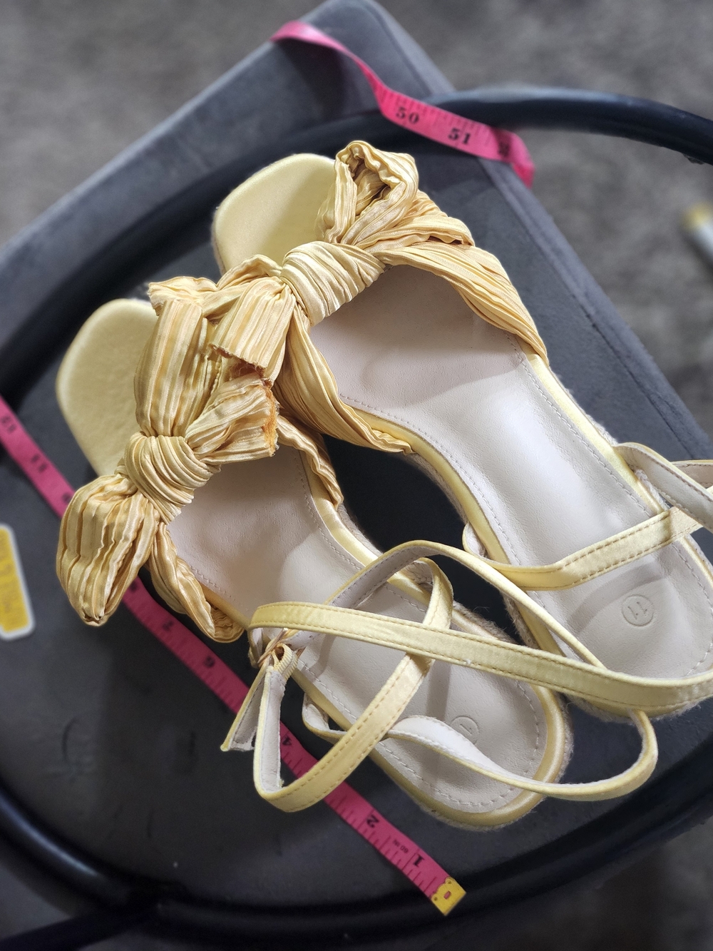 Women’s Yellow Espadrille Wedge Sandals (NWOB)